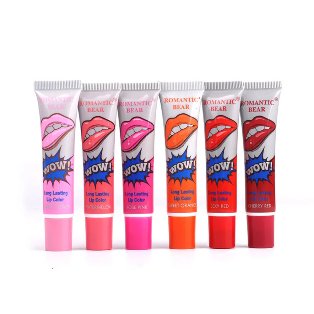 Six amazing colors of peeled liquid lipstick waterproof long-lasting lip color coloring tear lip color cosmetics 240705