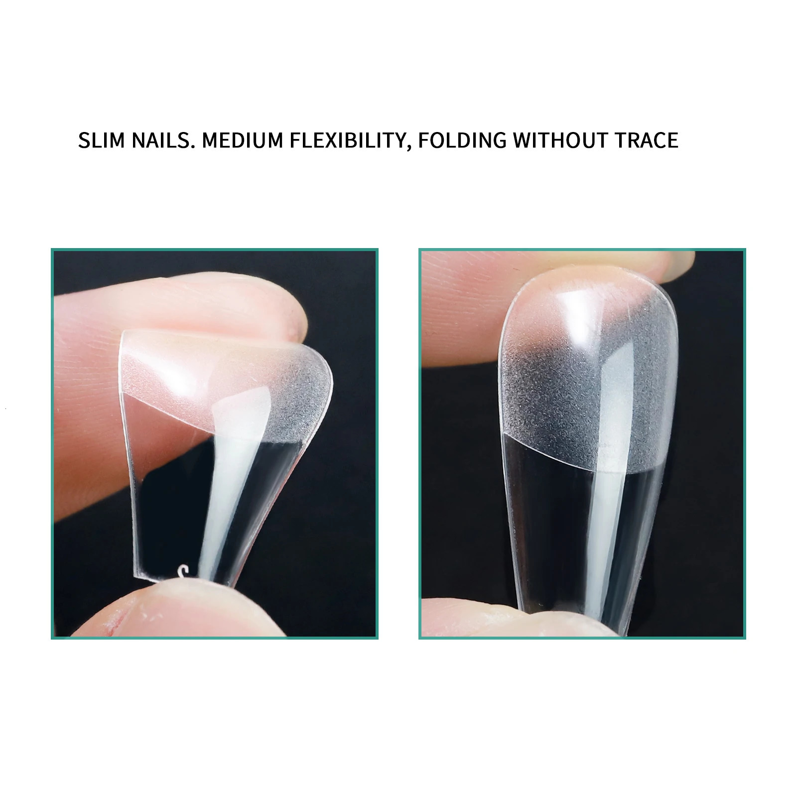 1 box transparent acrylic long false nail capsule almond French coffin full cover false nail artificial nail soft gel tip 240705