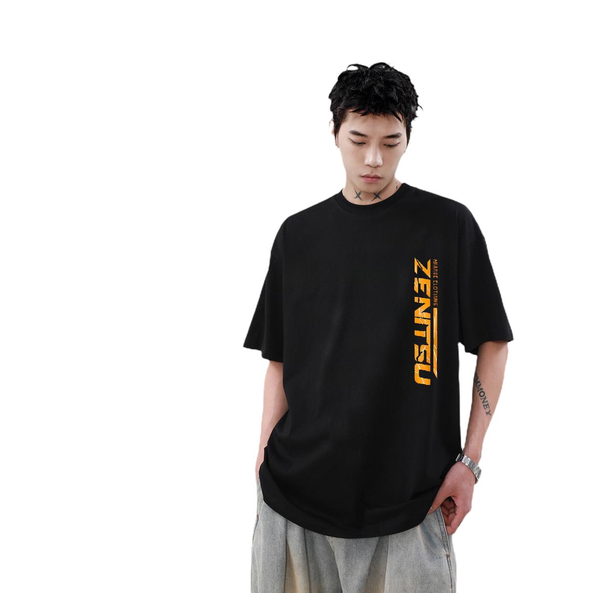 New White Cotton Loose Fit Hip Hop Short Sleeve O-Neck T-shirt for Men and Women