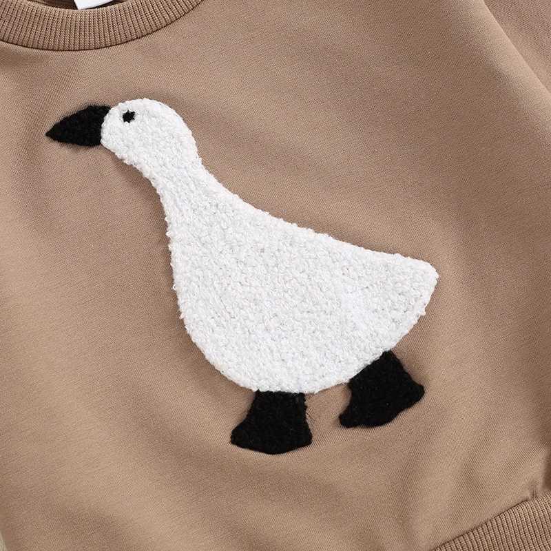 Clothing Sets Baby Boys Fall Pant Outfits Goose Embroidery Long Sleeve Pullover Sweatshirt and Sweatpants Set Toddler Clothes R240708