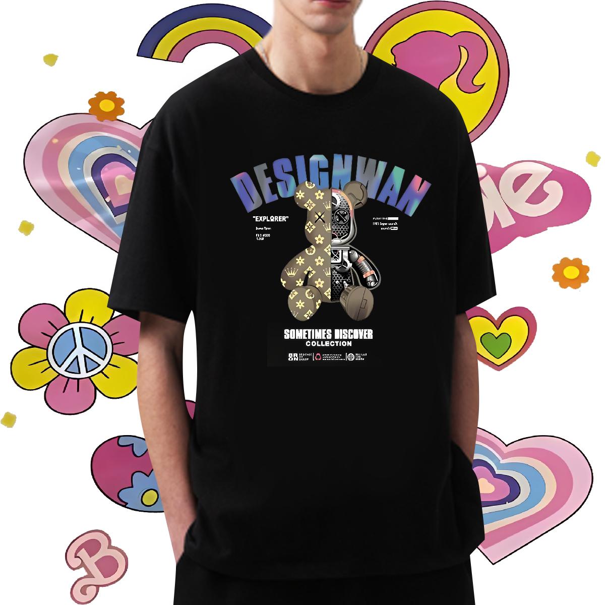 Brand Mens Tshirts Cotton Breathable Casual Beach T shirt Skull 2024 Summer Clothings