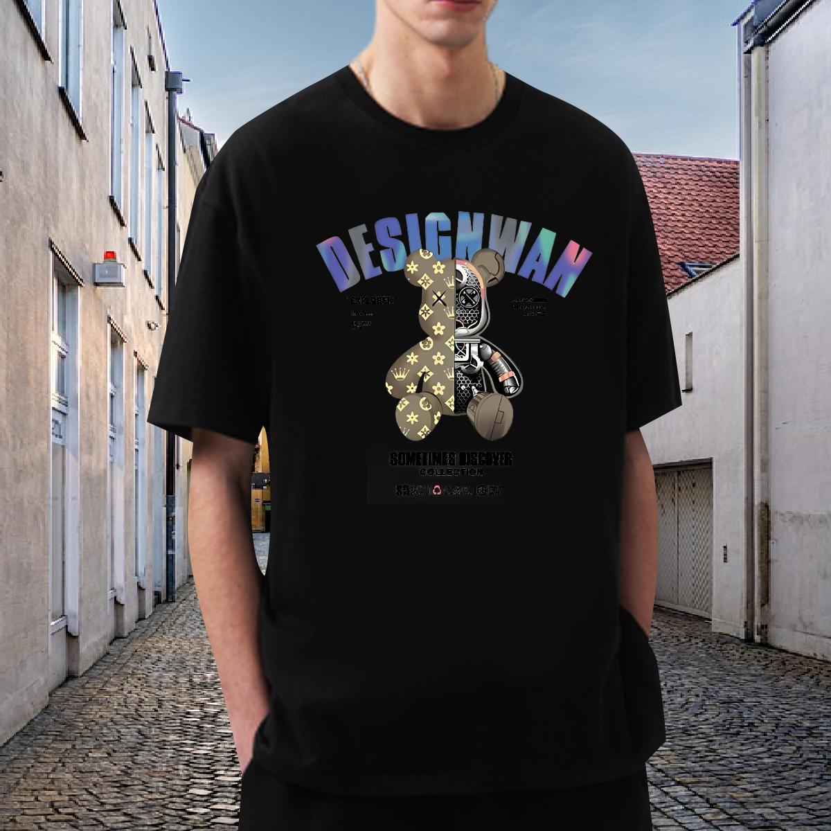 Classic Mens T Shirts Black White Beach Mens Tshirts Breathable Short Sleeve Unisex