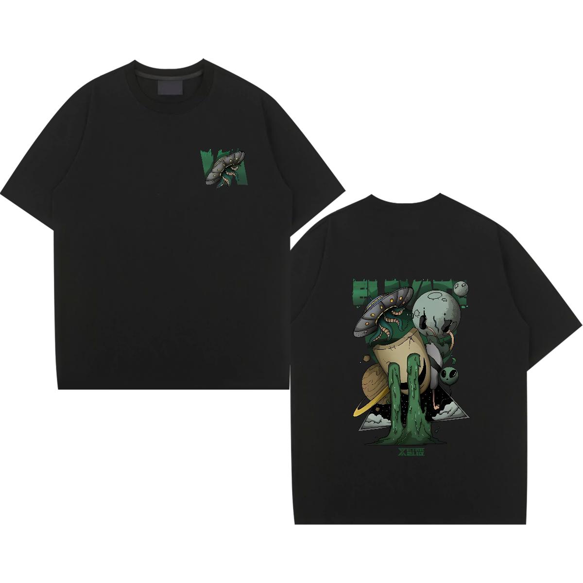 Casual New Floral Print Tops: 5A Cotton O-Neck Short Sleeve T-shirt for Men Outdoor