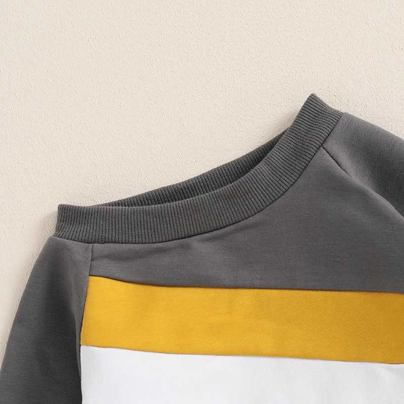 Clothing Sets Casual New Baby Boys Long Sleeve Outfits Clothes Fashion Striped Patchwork Sweatshirt Elastic Pants Suit for Baby Fall Clothing