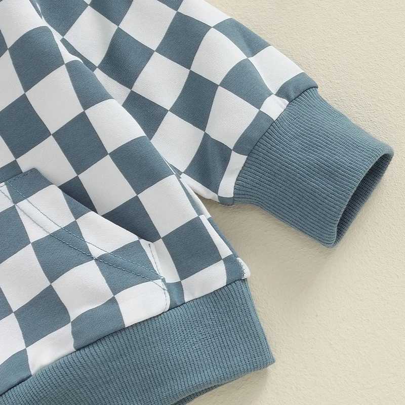 Clothing Sets Autumn New Baby Boy Clothes Fall Toddler Outfits Checkerboard Print Long Sleeve Hoodies Tops and Pant 2PCS Set For Children