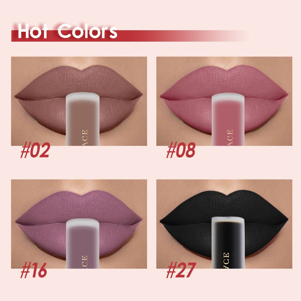 NICEFACE Nude Liquid Lipsticks waterproof velvet matte lip gloss long-lasting non stick cup lip gloss makeup pigment cosmetics 240705