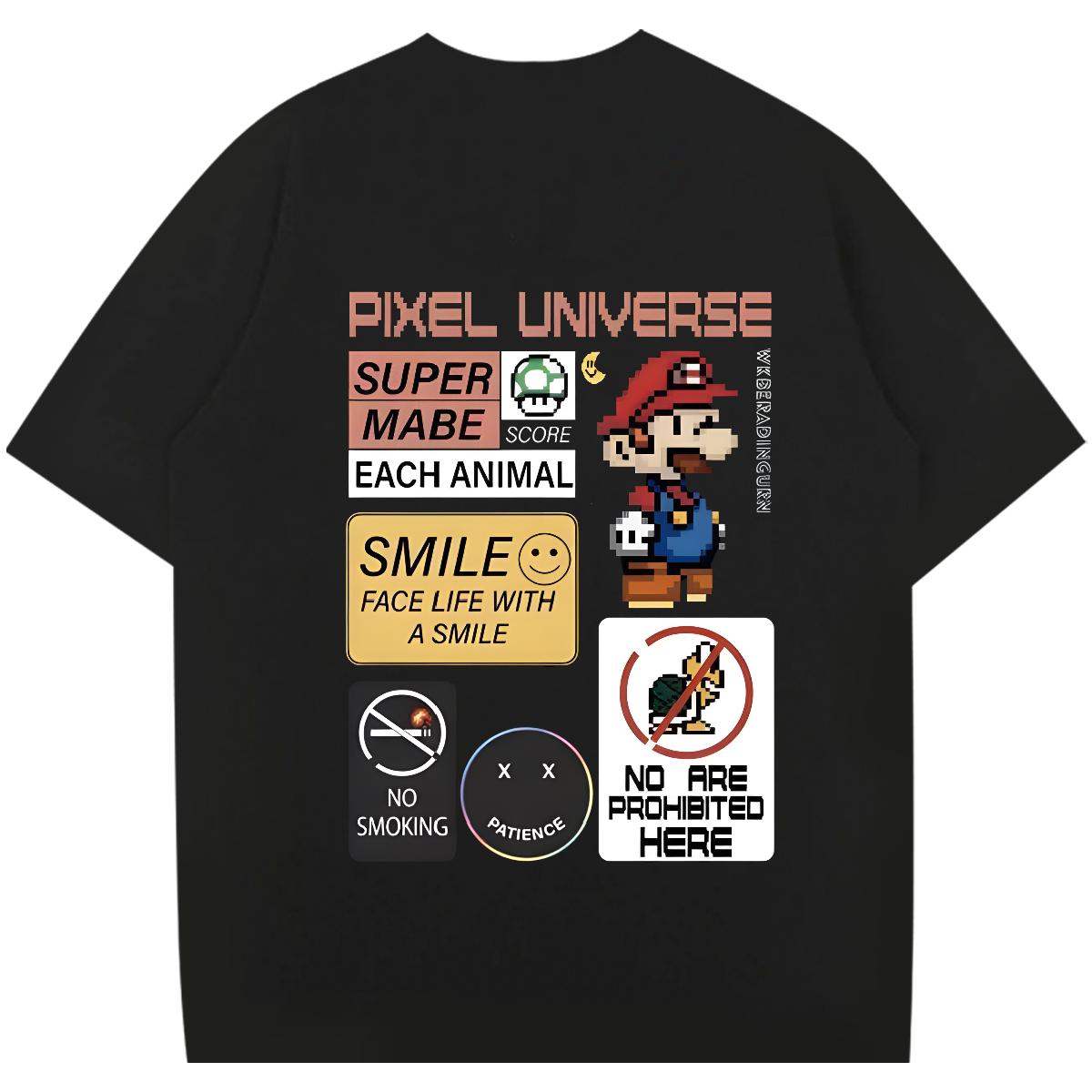 Classic Casual Anime Print T-shirt for Men, Hip Hop Street Style, O-neck Short Sleeves Cotton Tops