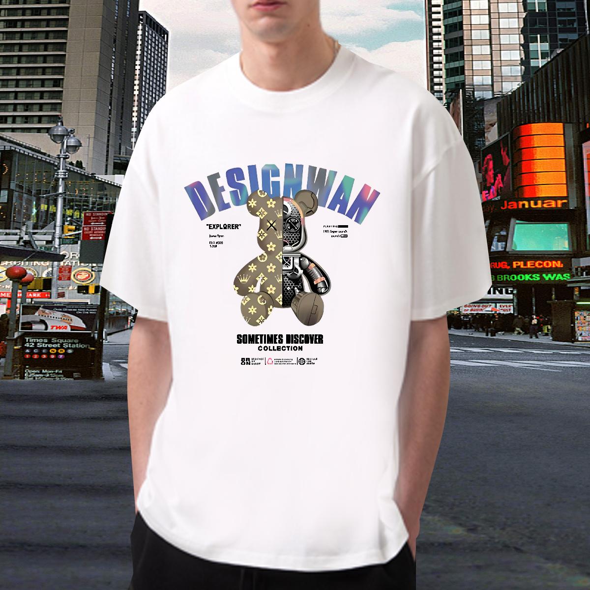 5A Men T Shirts Anime Printing Street Crew Neck Cotton Men Tees Fashion Casual Oversized Wear