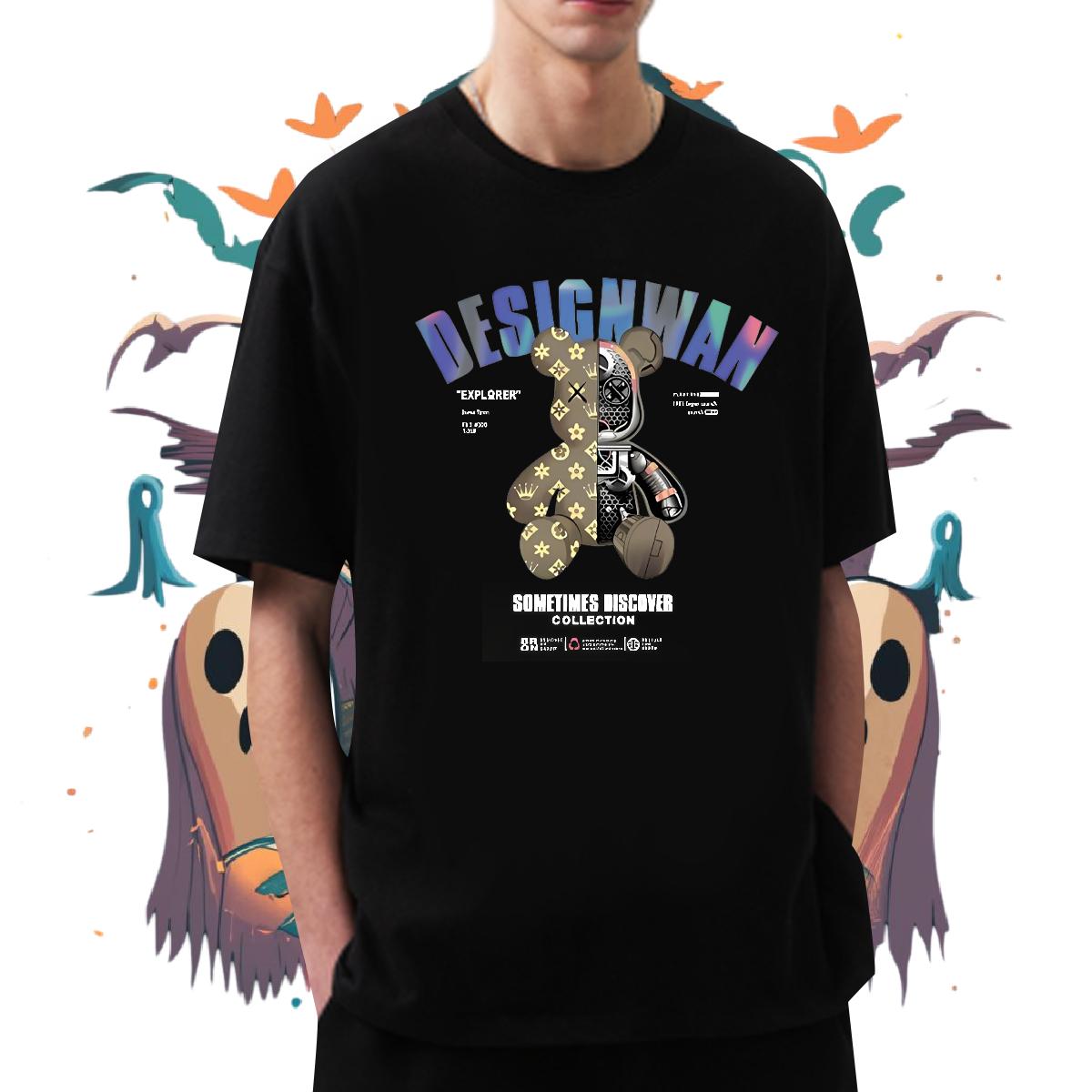 Classic T Shirts Men Anime Printing Street 180g Cotton Men Clothes T-Shirt 2024 DIY Custom Anime Tshirts