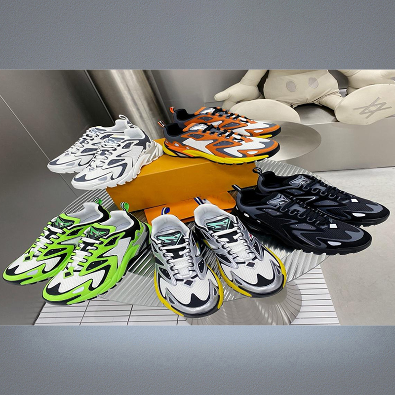 runner tatic luxury designer men training shoes Man sneakers running casual shoes 100 leather mesh ventilated Top quality designe