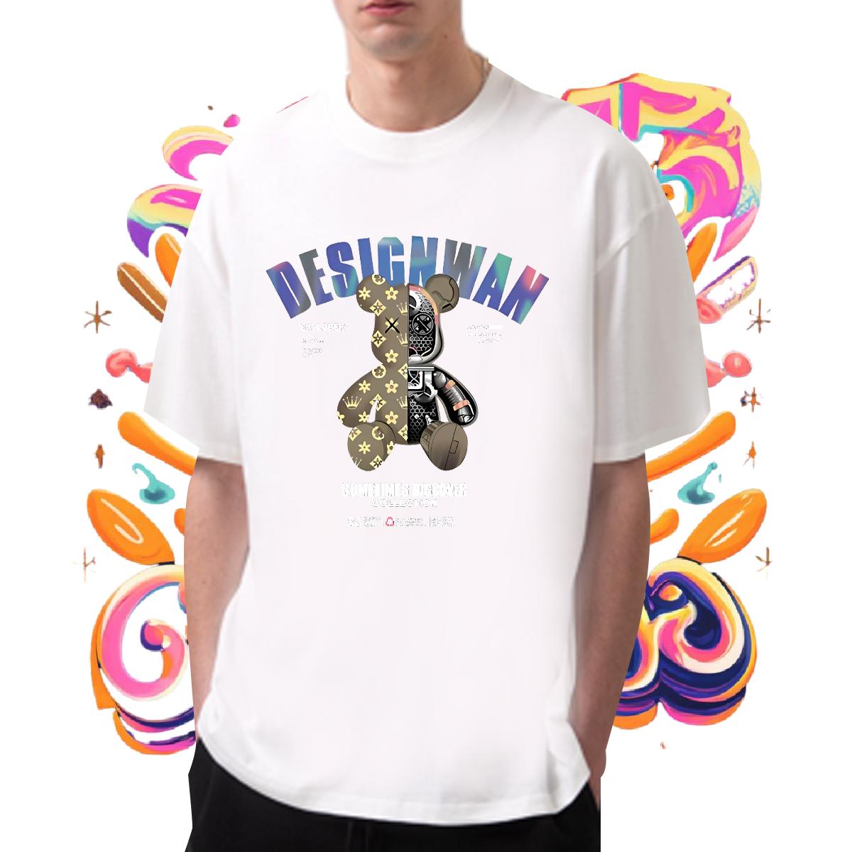 Fashion Casual Mens T Shirts DIY Printed Mens Tshirts Summer Casual Cotton Breathable Wholesale Wear