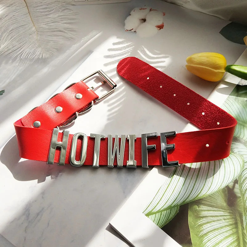 Goth Sexy wife Necklace for Women Mens Personalised Name Letter Custom Choker Collar Fashion Trendy BDSM Cosplay Jewelry 240626