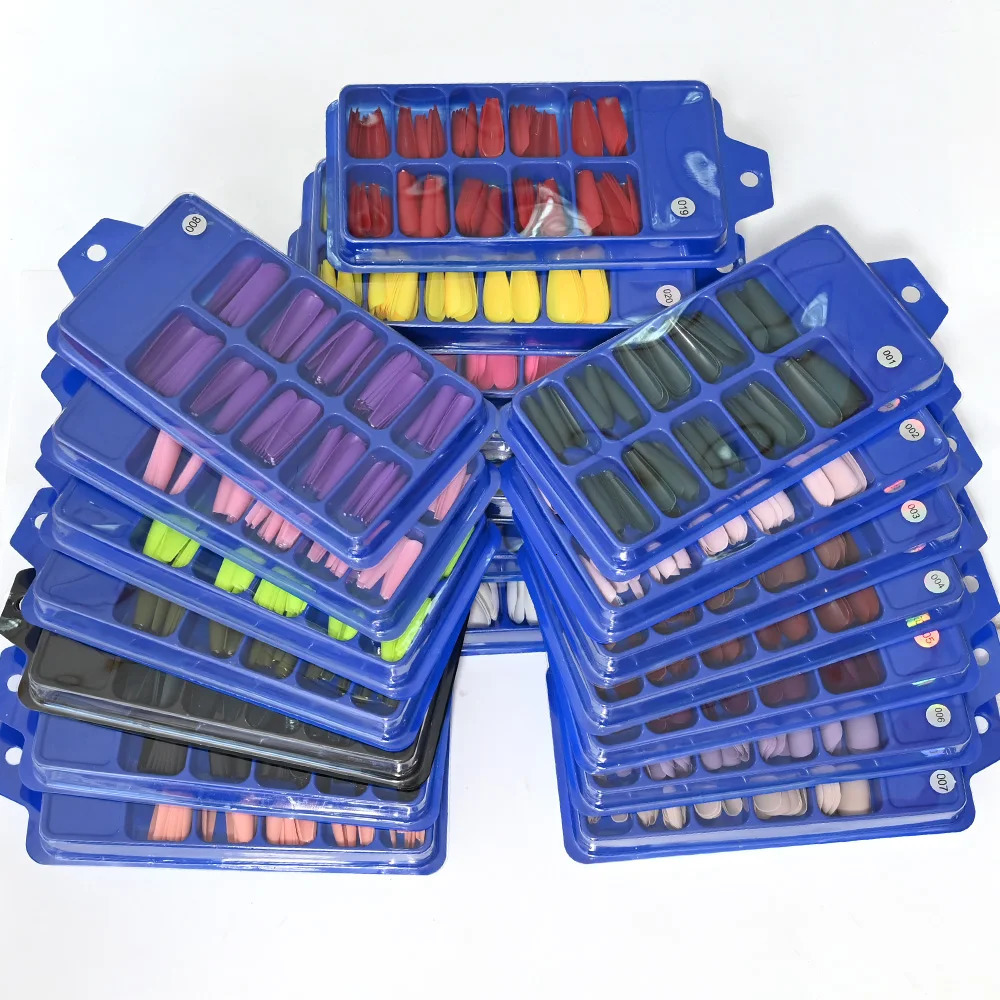 100Pcs Candy Color Long Ballet Dancer False Nail Tip Full Cover Matte Acrylic False Nail Tip DIY Beauty Hand Extension Tool 240705