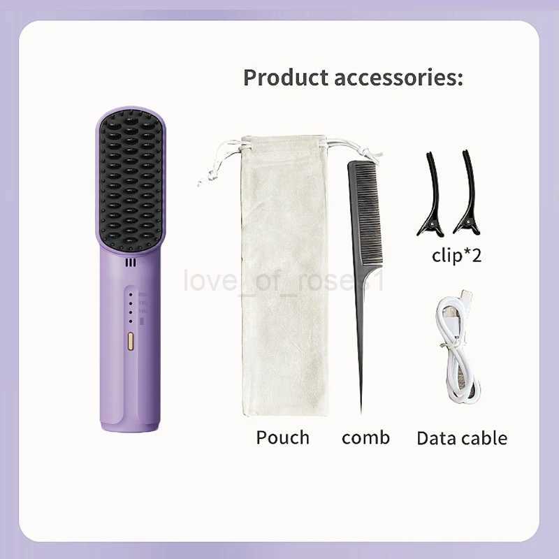 Wireless Hot Air Hair Dryers Brush Curl Rotating Curler Professional Straightener Electric Styling Appliances Eners Comb MachineM240708