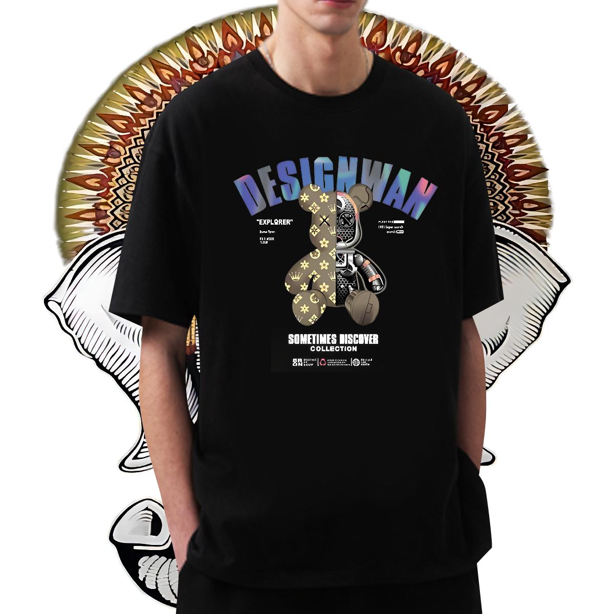 Popular Men Tees Short Sleeve Cotton O-Neck Sport Men T Shirts Cartoon Print Customized Tshirts