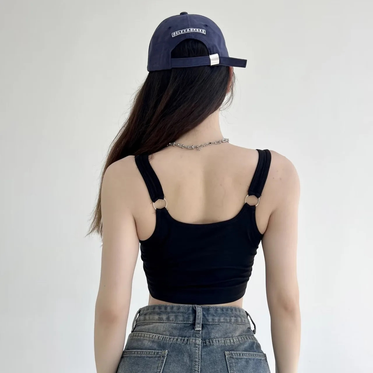 Women Crop Top Summer Y2K Lrregular Hem Slim Tank Tops Casual Sexy Female White Streetwear Letter Tank Tops With Pad Woman 240703