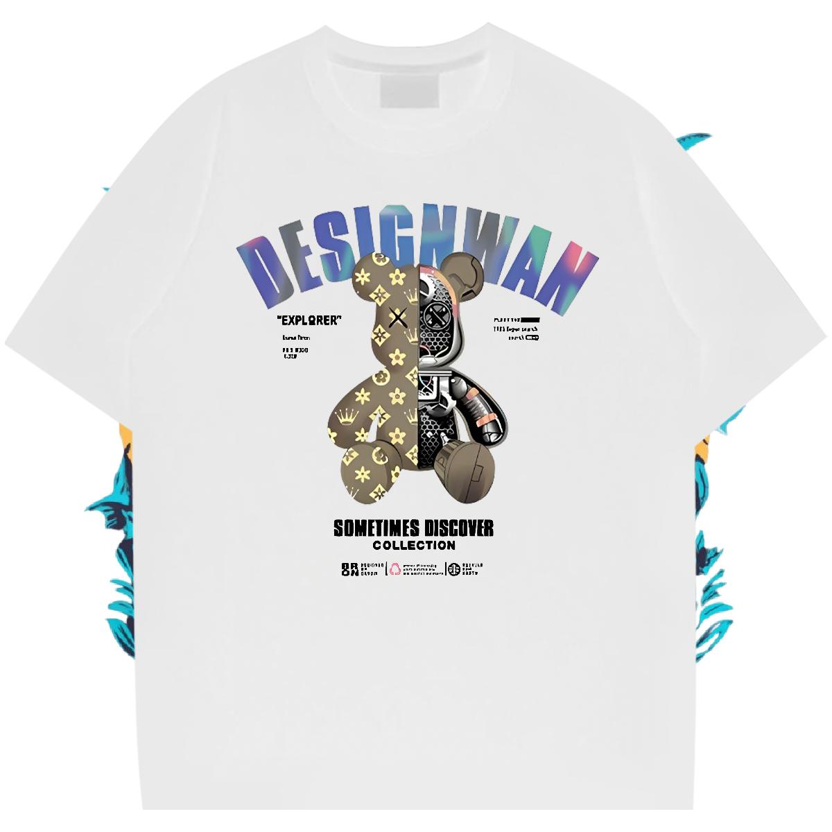 Loose Men Tops Tees Cotton Breathable Short Sleeve Street wear Hip Hop T-Shirts for Men Black White 2024 New Tee Shirt