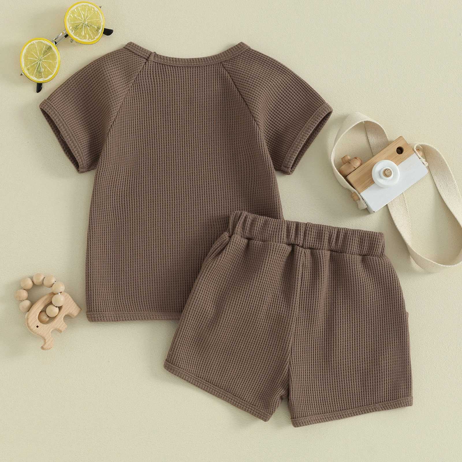 Clothing Sets Pudcoco Kids Infant Baby Boys Shorts Set Short Sleeve Crew Neck T-shirt Elastic Waist Shorts Toddler Set Summer Outfit 6M-4T R240708