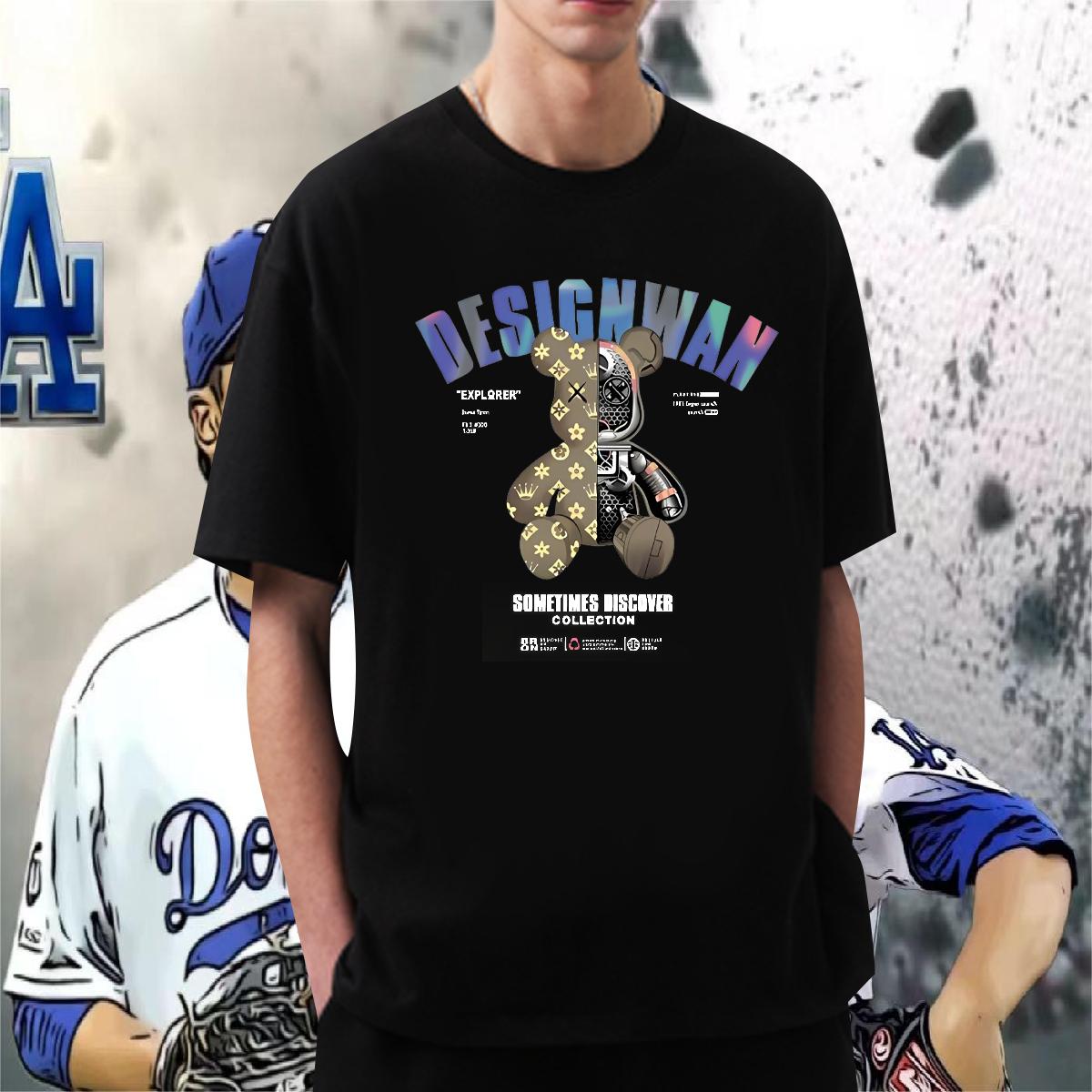 Popular Mens T Shirts Casual Beach O-Neck Short Sleeve Cotton Men Tees Fashion New Custom Printed Tops Tees