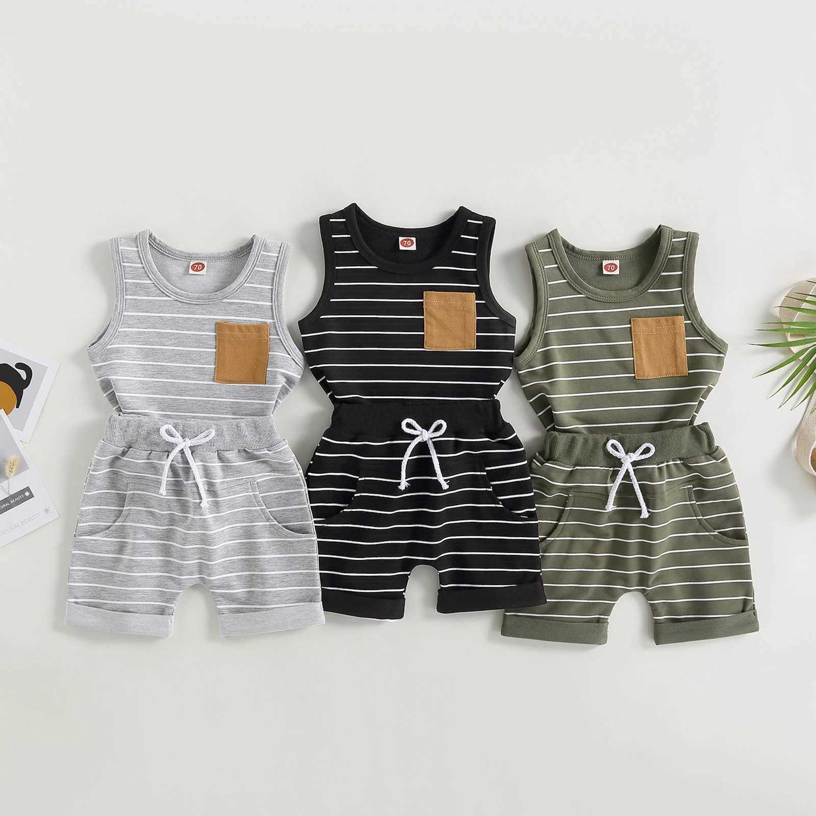 Clothing Sets Pudcoco Infant Newborn Baby Boys Summer Outfit Sets Black Short Sleeve O Neck Letter Tops Cattle Head Cactus Print Shorts 0-18M R240708