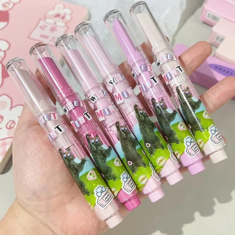 Jelly transparent solid lip gloss waterproof durable heart-shaped non stick cup mirror lipstick pen lipstick cosmetics 240705