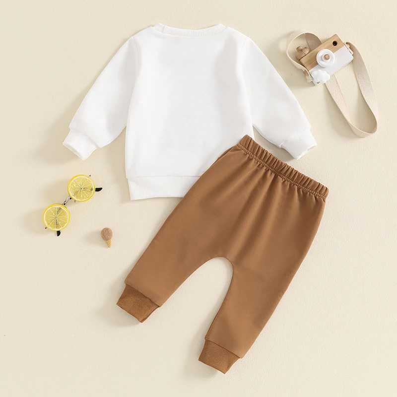 Clothing Sets 0-3Y Toddler Boys Fall Pant Outfits Excavator Letter Print Long Sleeve Pullover Sweatshirt and Sweatpants Sets Kids Tracksuits R240708