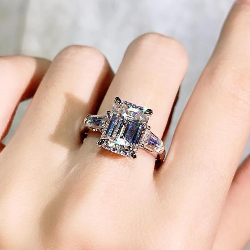 Exquisite Sterg Sier Moissanite Eternity Ring: Wedding & Engagement Band dh910320090