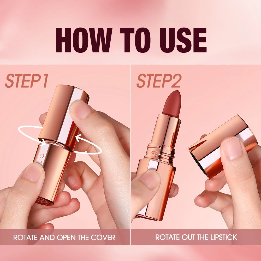 O. Two. O Matte lipstick Lasting Waterproof lipstick Stain Free Classic High Color Velvet Finish Lip Makeup 240705