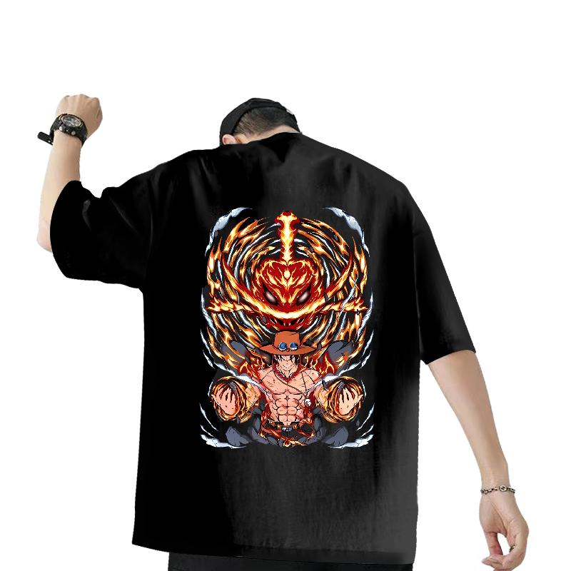 Popular T Shirt For Man Anime Printing Street Cotton Breathable Soft Men Tshirts Fashion New Black Oversized Tees Shirts