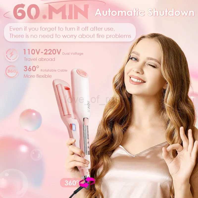NOVUS 32MM Wavy Hair Curlers French Roll Head Waver Styler 6000w negative ion Fast Heating 60 Min Auto off Curling IronM240709
