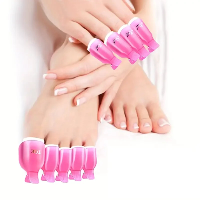 Nail polish removal clip 10 reusable Soak Off gel plastic nail art Soak Off clip cover UV gel 240705