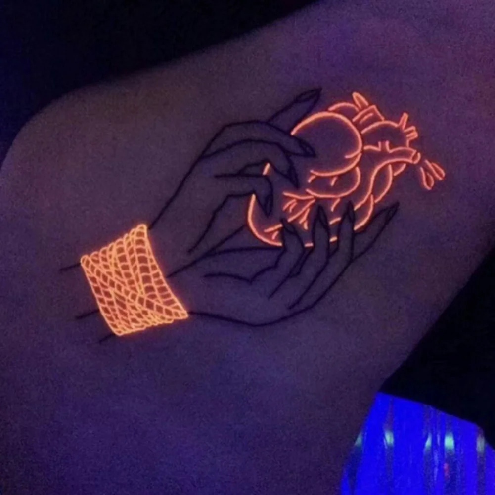 15/30ML high-quality fluorescent tattoo ink professional anent makeup body microbeads easy to color purple light pigment 240705