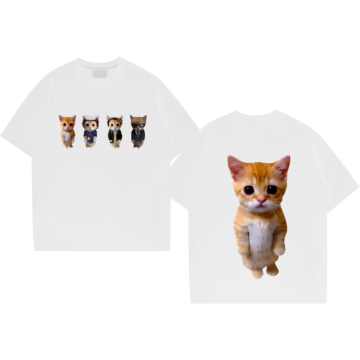 2024 T shirt Cartoon Print Men Clothes T-Shirt High Street Hip Hop Breathable Short Sleeve Unisex Tops