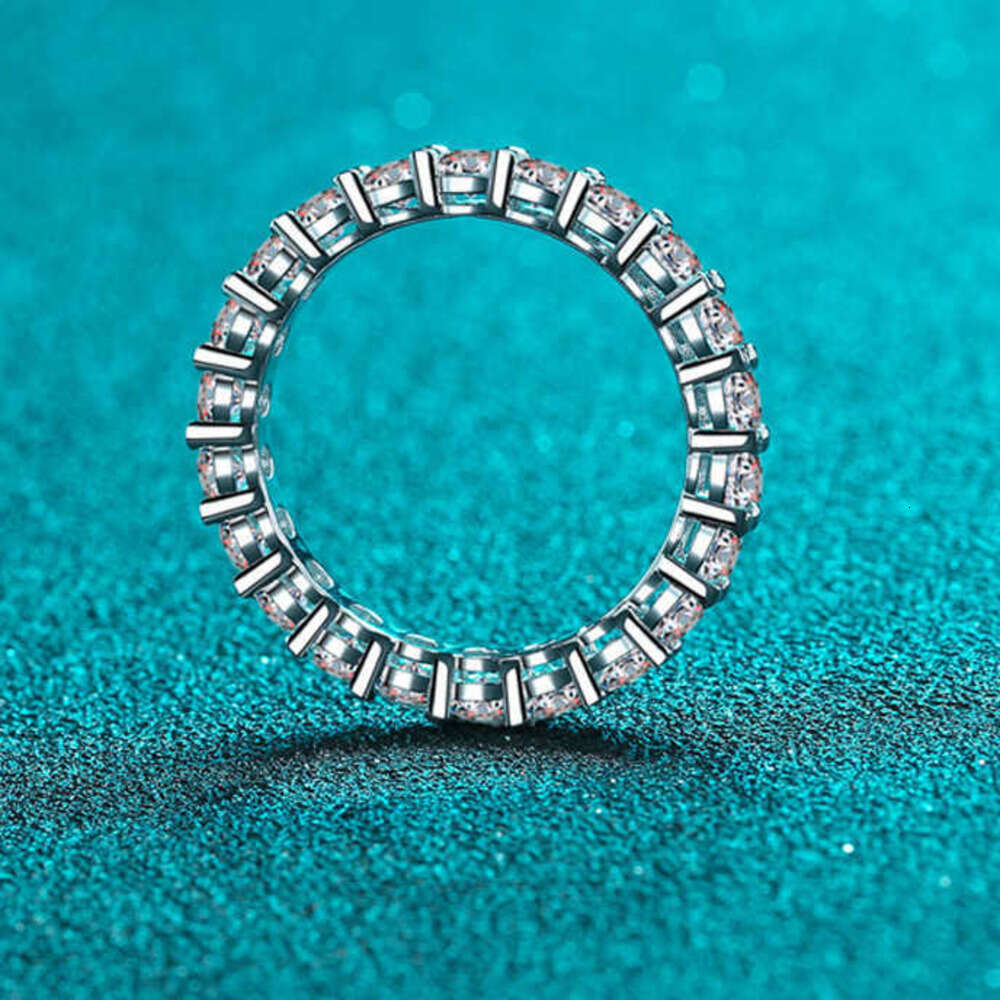 Band Rings COSYA 22 Ct Full Moissanite Row Rings For Women 925 Sterling Silver D White Gold Diamond Rings Eternity Wedding Fine Jewelry AA230417