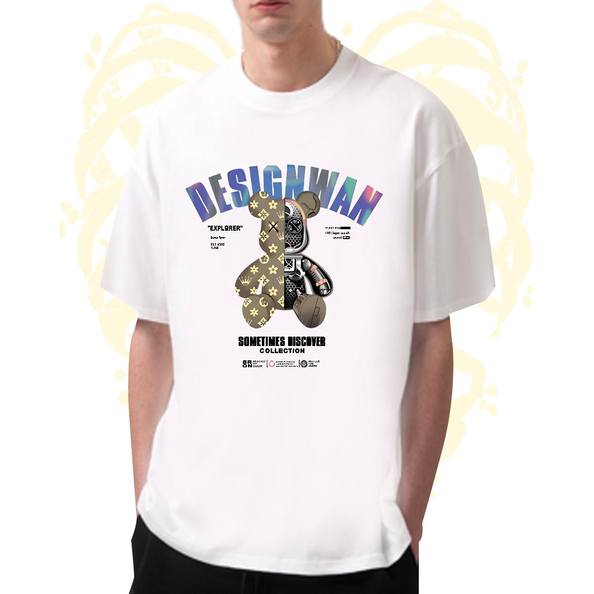 2024 Summer T Shirt For Man Black White Tshirt for Man Woman Hip Hop Street Cotton Breathable Short Sleeve Designer Tees Shirts