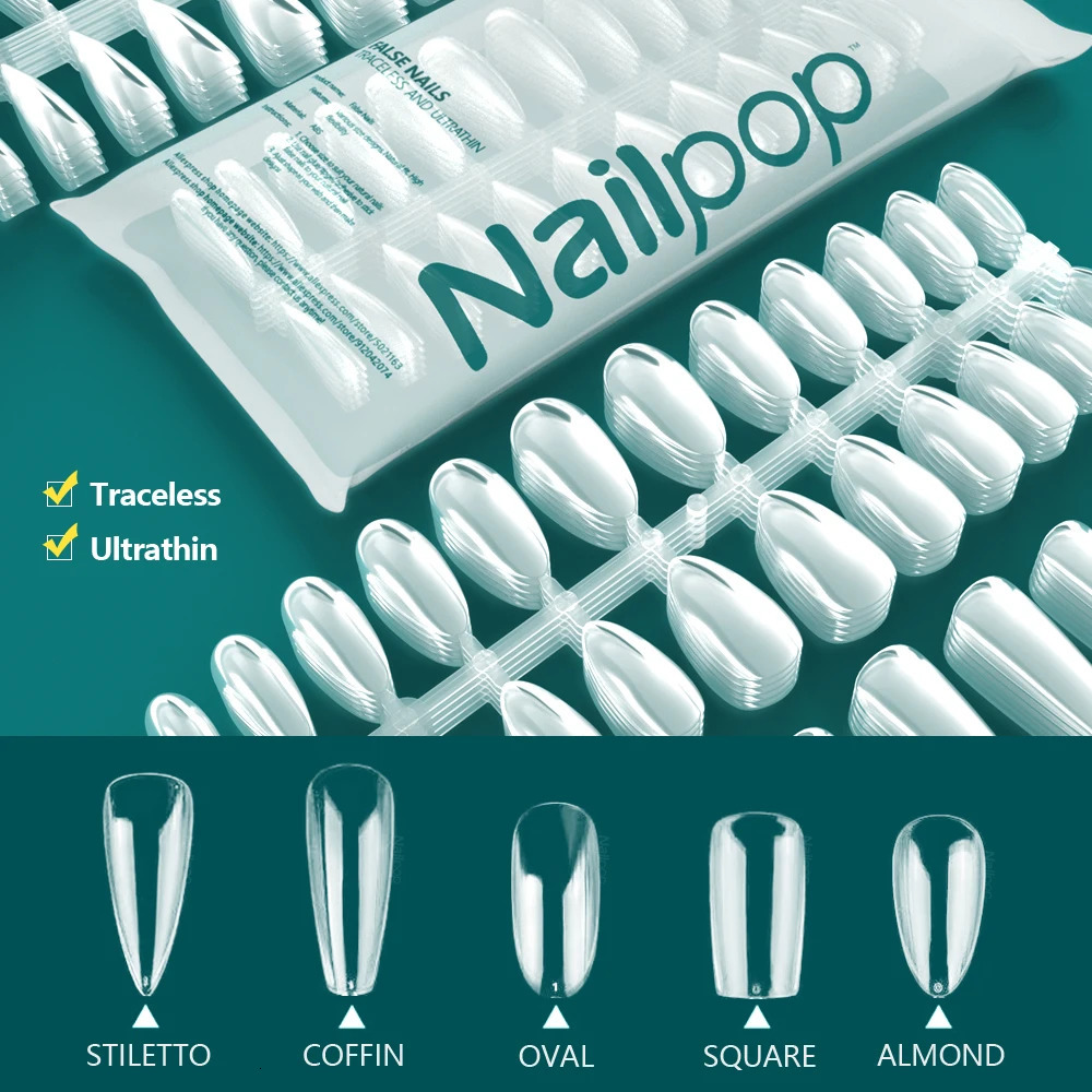 Nail polish transparent false acrylic nail tip press no trace and ultra-thin false nail accessories 120 pieces 240705