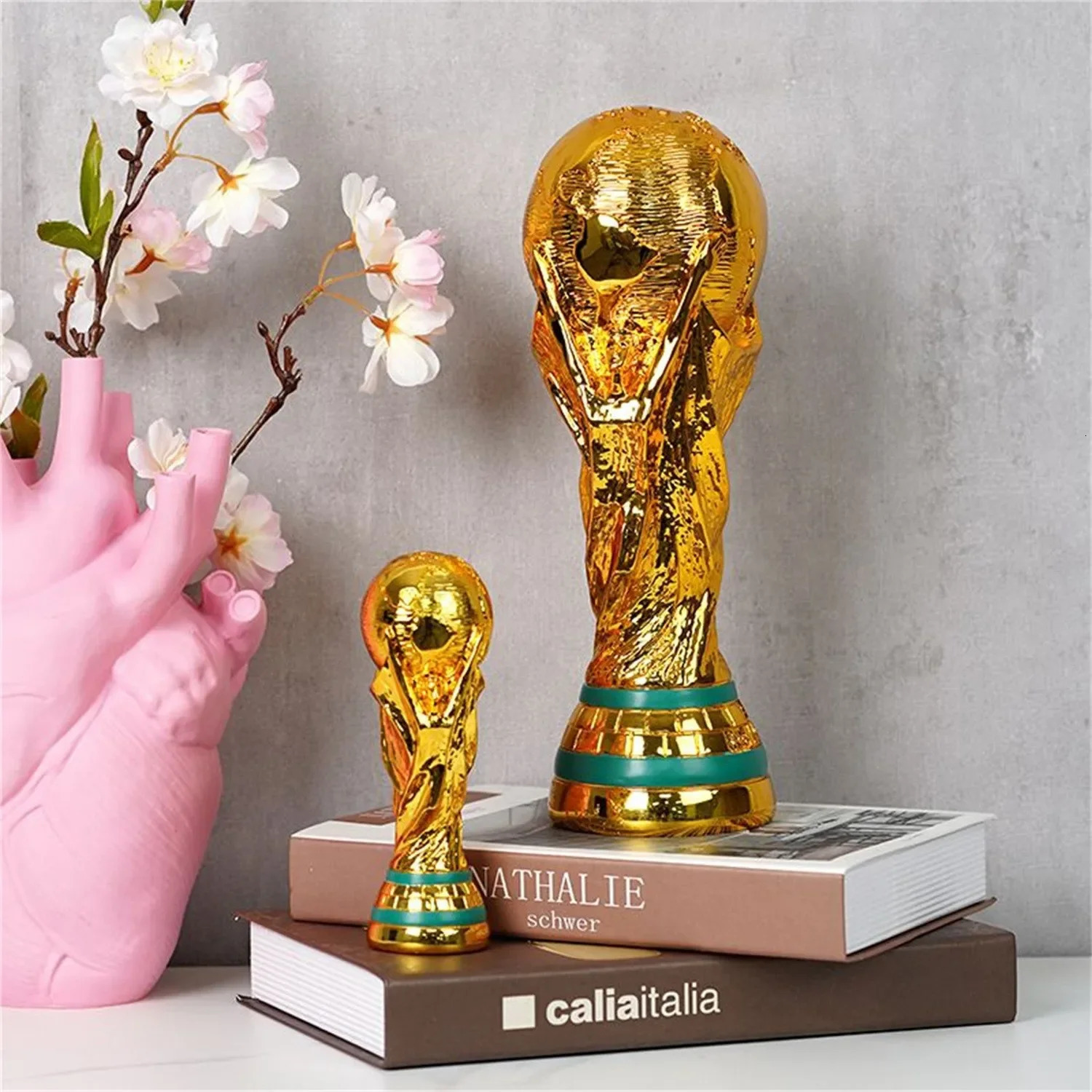 Golden Resin Football Trophy Soccer Trophies Resin Ornament Football Fan Gift Home Office Decoration Craft 240619