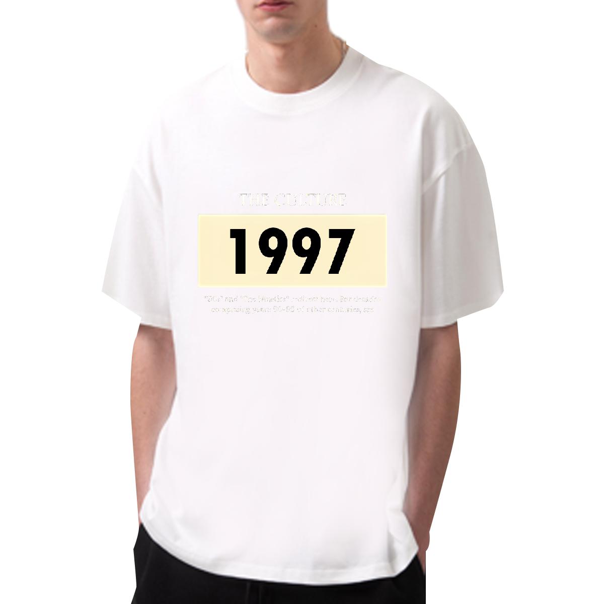 Stylish White Plus Size Fashion T-Shirt for Men and Women, Hip Hop Style, Breathable Crew Neck in Comfortable Cotton