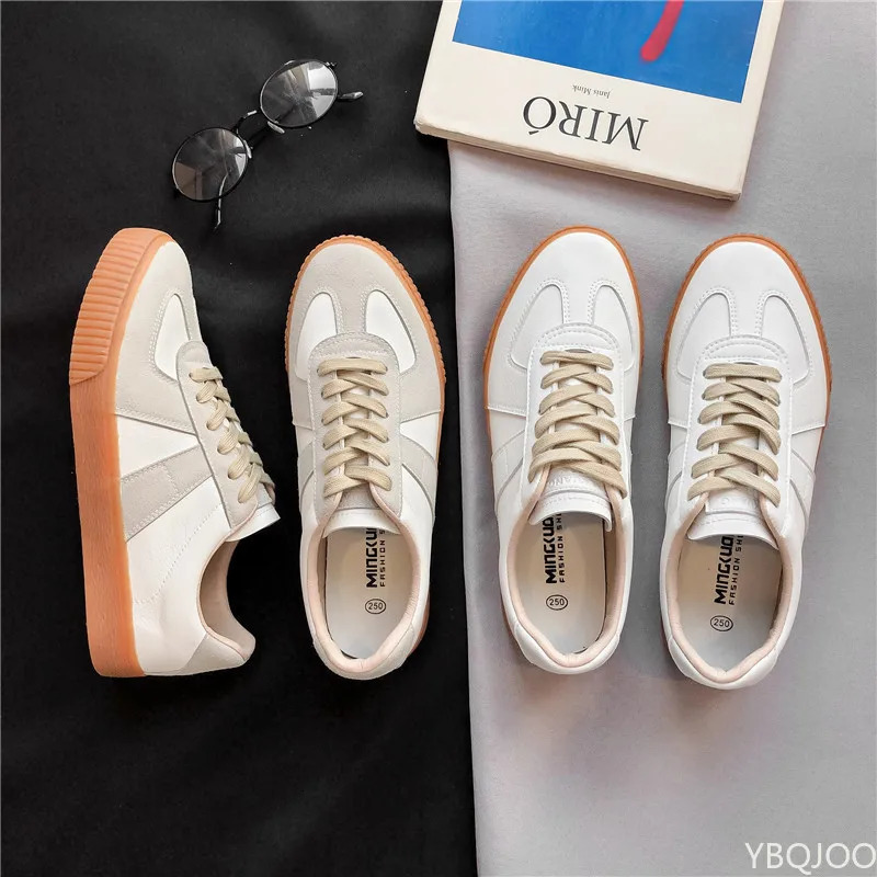 Mens Casual Shoes Vintage GAT German Training Shoes Man Sports Shoes Lace-up Genuine Leather Sneakers Male Skateboard Shoes 240708