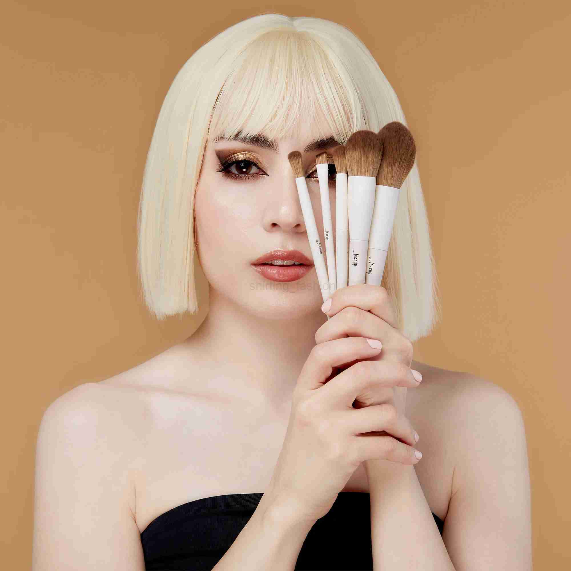 Jessup Makeup Brushes 10-14pc Makeup Brush set Synthetic Foundation Brush Powder Contour Eyeshadow Liner Blending Highlight T329CL240708