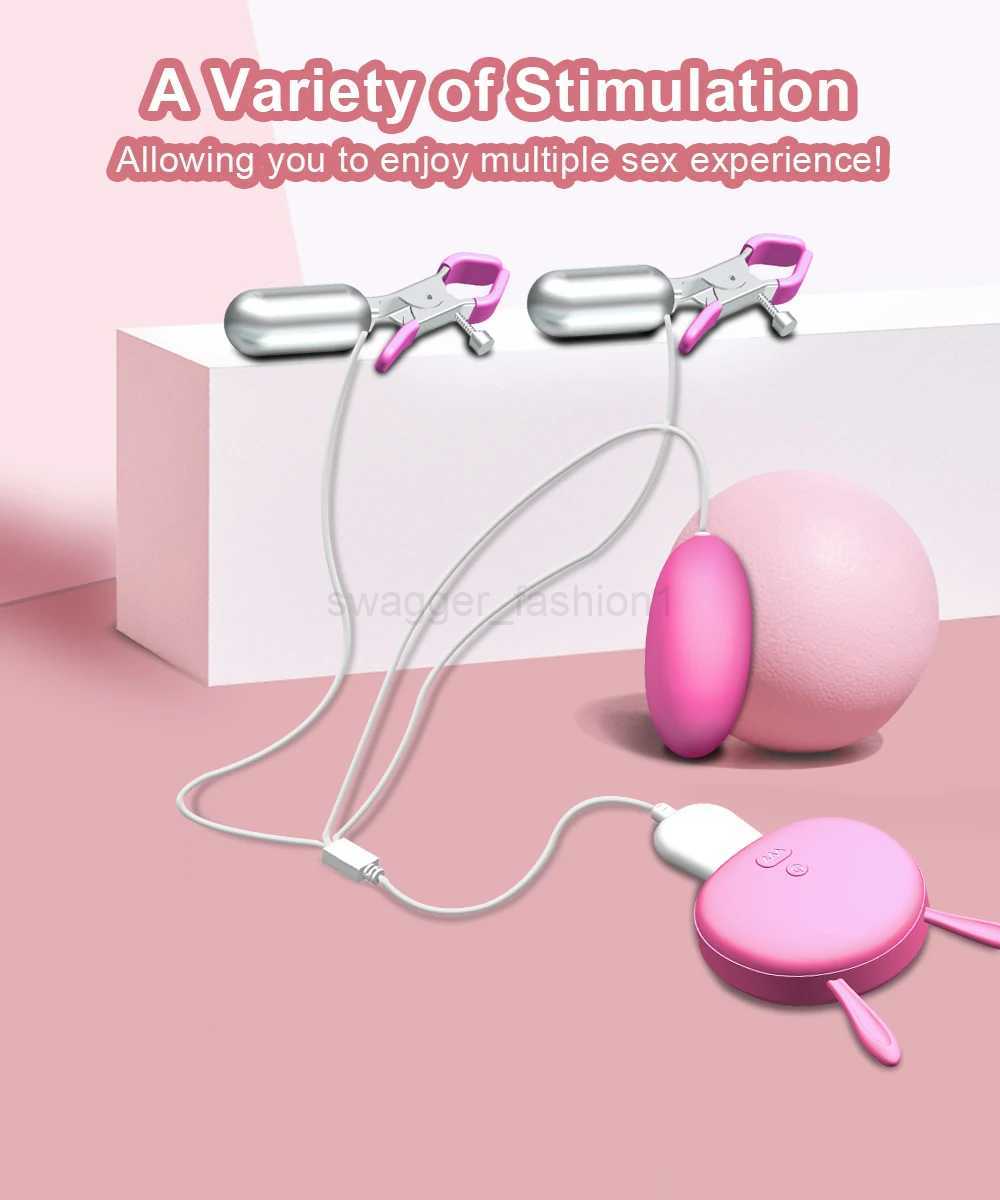 Nipple Clamps Vibrating Breast Clips Nipple Stimulator Wired Vibrators sexes Toys for Women Couples FunB240708