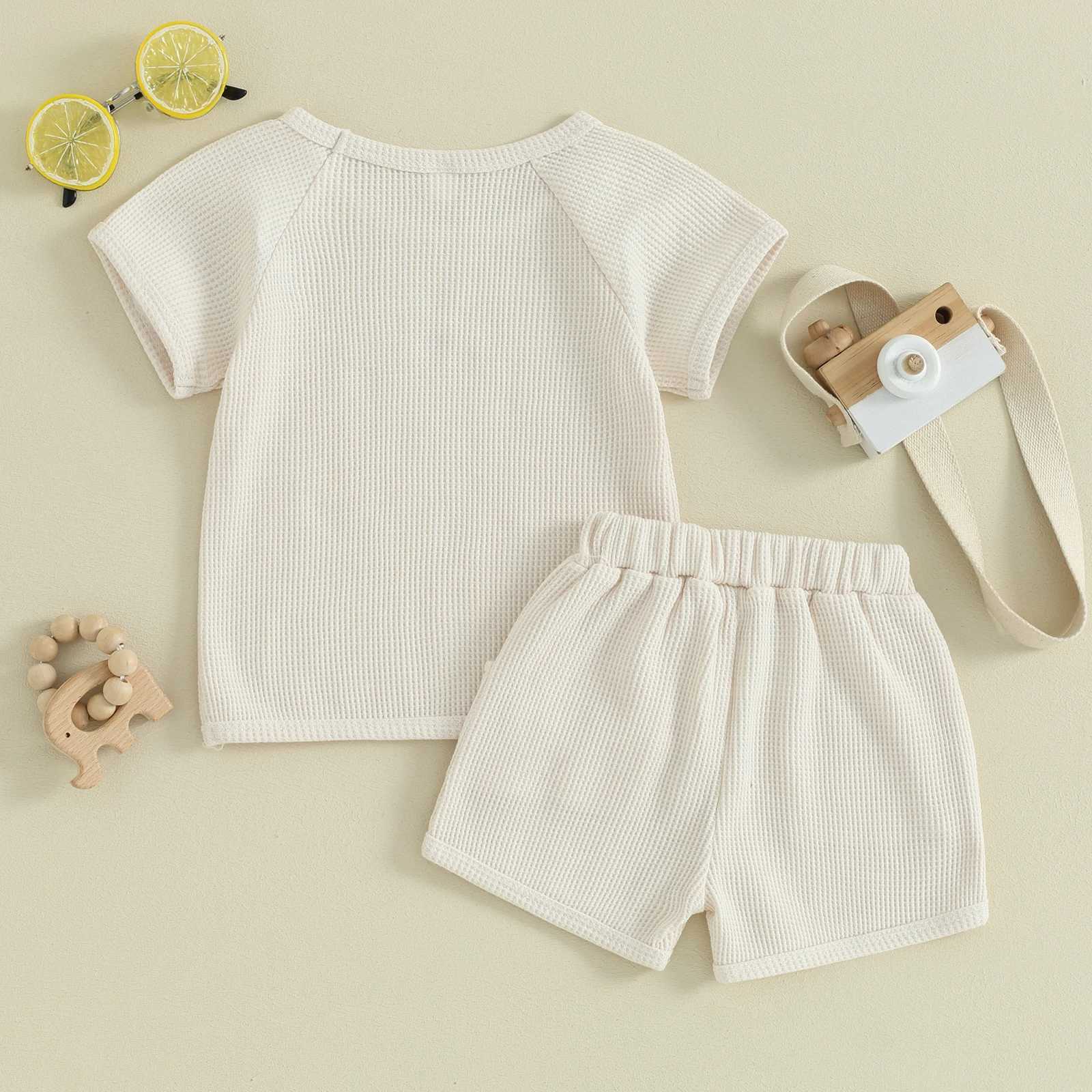 Clothing Sets Pudcoco Kids Infant Baby Boys Shorts Set Short Sleeve Crew Neck T-shirt Elastic Waist Shorts Toddler Set Summer Outfit 6M-4T R240708