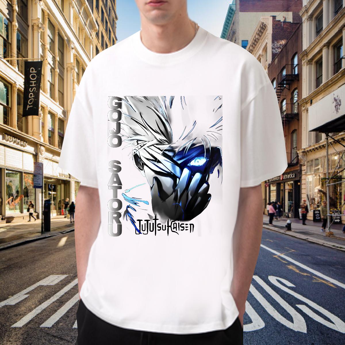 5A Tshirts O-Neck Short Sleeve Cotton Anime Printing Street T Shirts Men Floral Print Fashion Design Tees Shirts