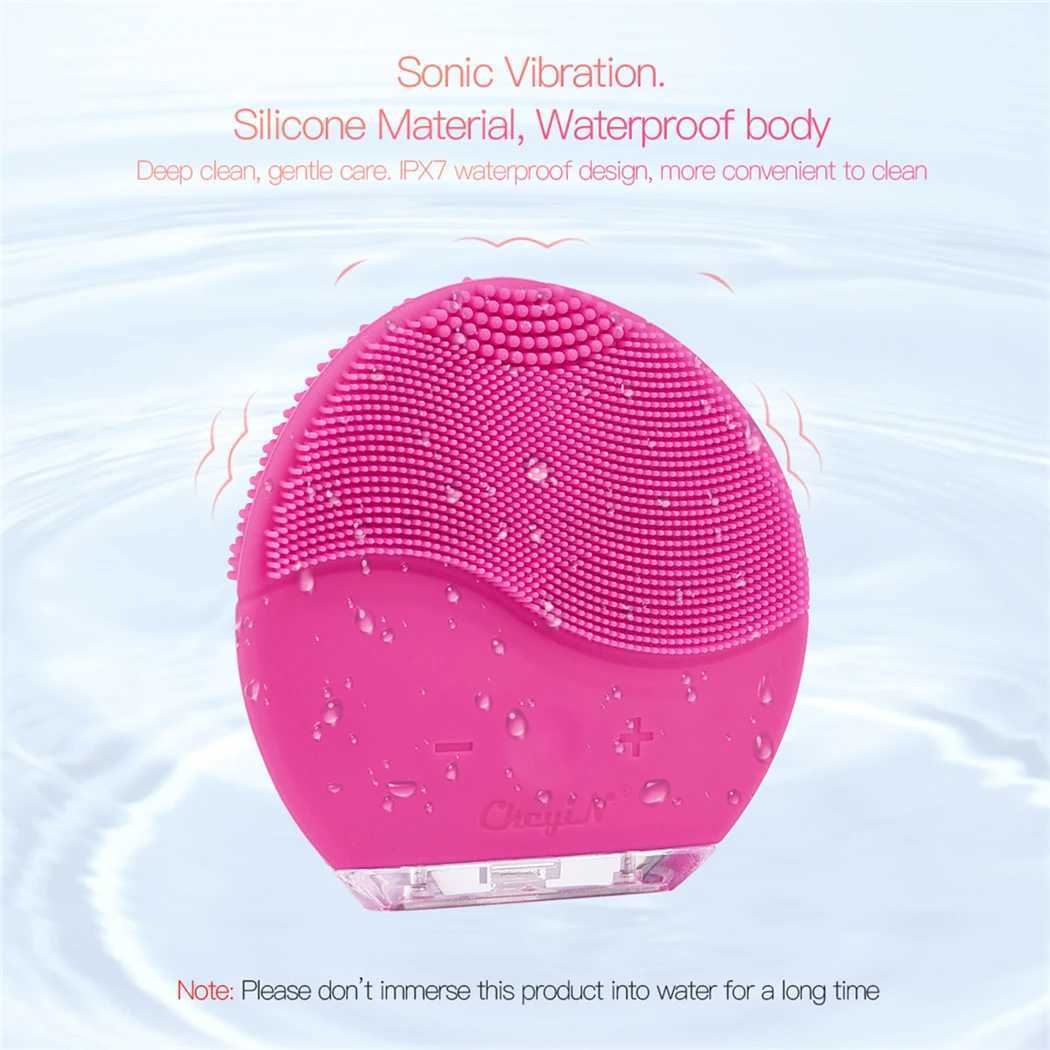 Ckeyin Silicone Face Cleansing Brush Electric Sonic Facial Cleaning Brush Waterproof High-Frequency Vibrating Massager Skin CareCL240708