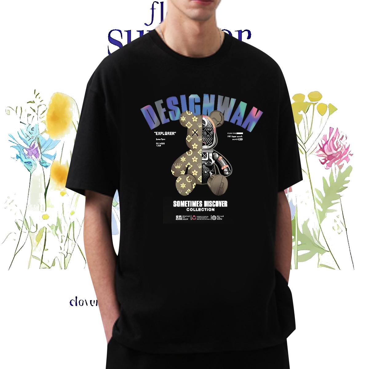 Casual New Man T Shirts Black Oversized Outdoor Men Tshirts O-Neck Short Sleeve Cotton High Quality