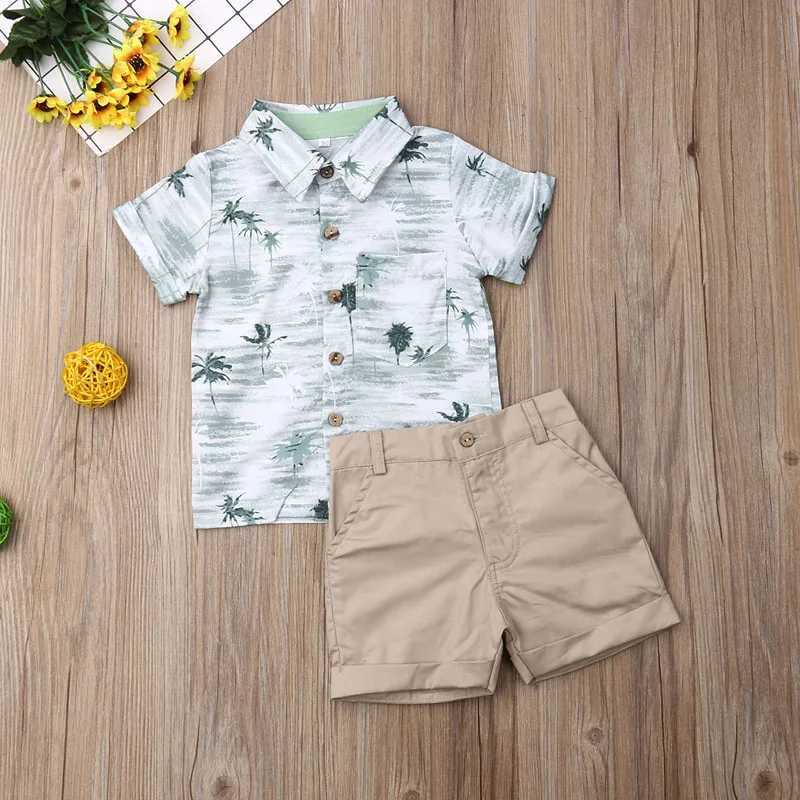 Clothing Sets Lioraitiin Toddler Kids Baby Boy Gentleman Clothes Outfits Short Sleeve Shirts+Pants Clothing Set For Baby Boy 1-6T R240708