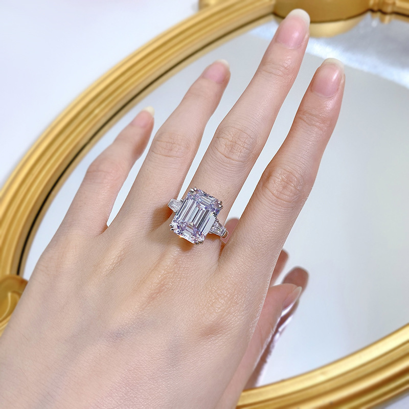 Exquisite Sterg Sier Moissanite Eternity Ring: Wedding & Engagement Band dh910320090