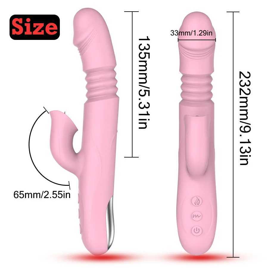 2 In 1 Licking Vibrators Clitoris Stimulator G-Spot Powerful Heating Vibration Dildo Wand Female Nipple Clit Adult Sex ToysXJ241206