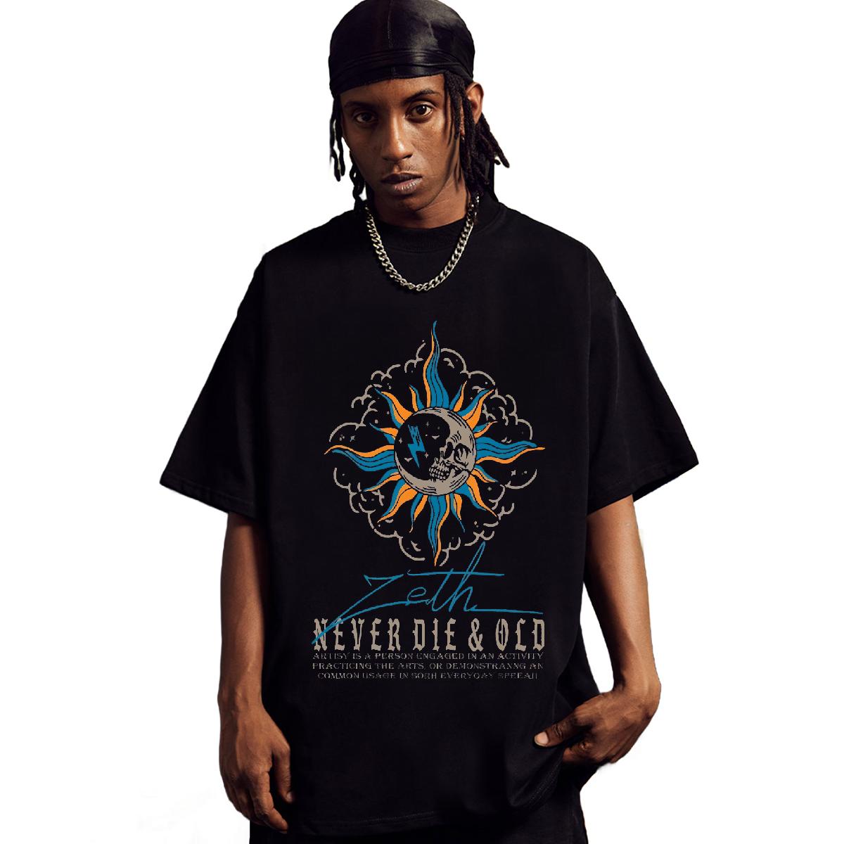 2024 T Shirts Men DIY Printed Casual Daily Wear Men Tees Crew Neck Cotton Brand