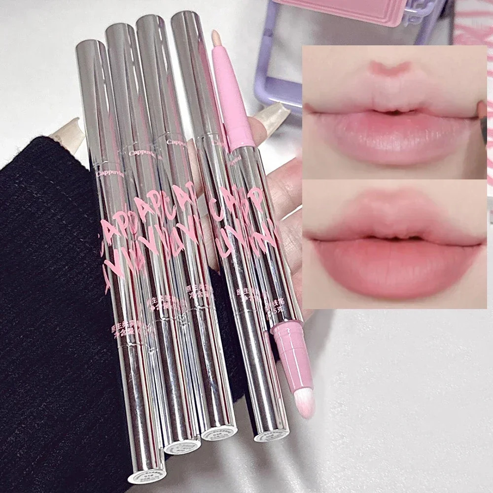 Lipliner matte lipstick pen silver tube waterproof durable lipstick contour non sticky cup lipstick pencil makeup 240705